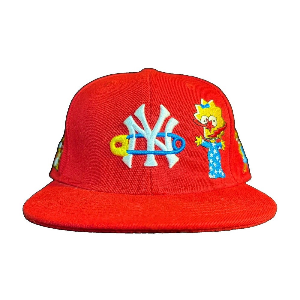 Sukamii The Westons NY Yankees Fitted Hat Red Size Medium Simpsons